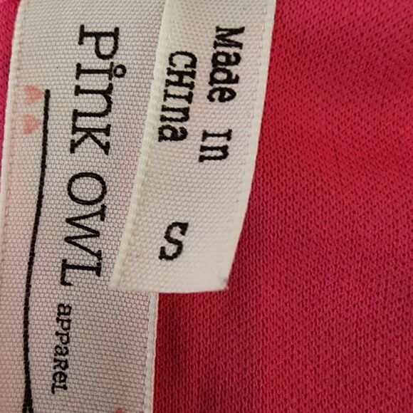 Pink Owl Sleeveless Shift Halter Back  Color Block Dress Size Small - Picture 6 of 8